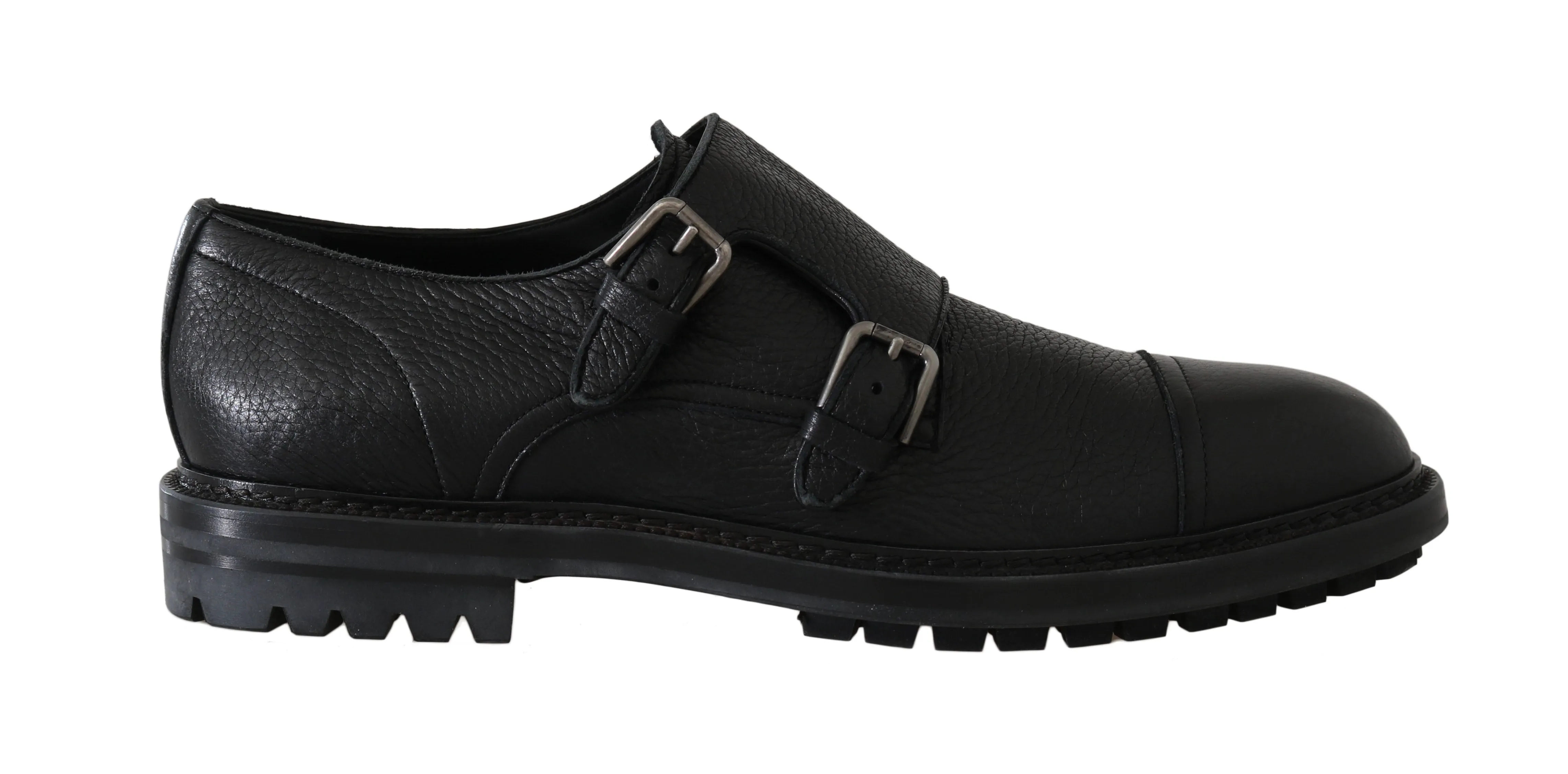 Black Leather Monkstrap Formal Shoes