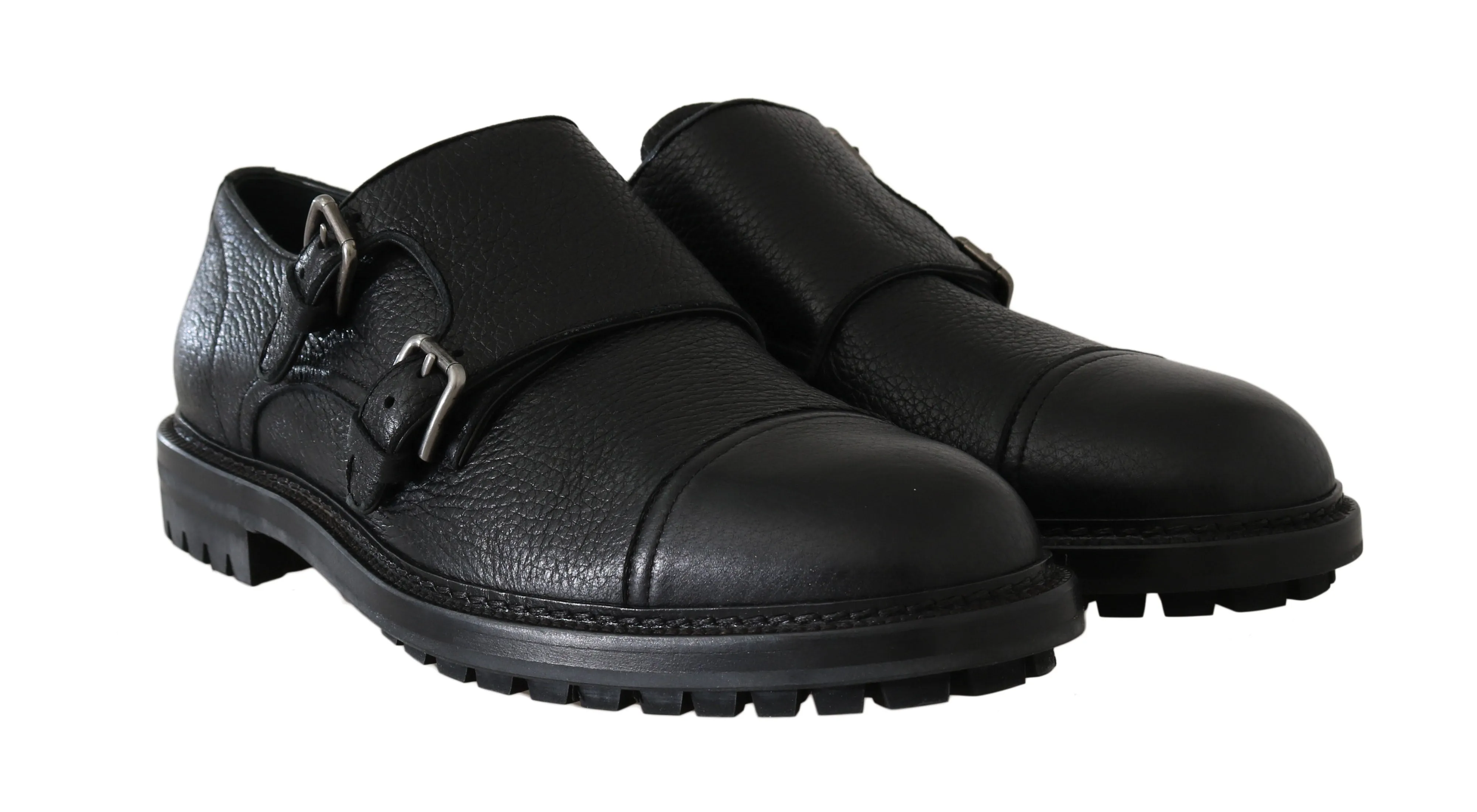 Black Leather Monkstrap Formal Shoes