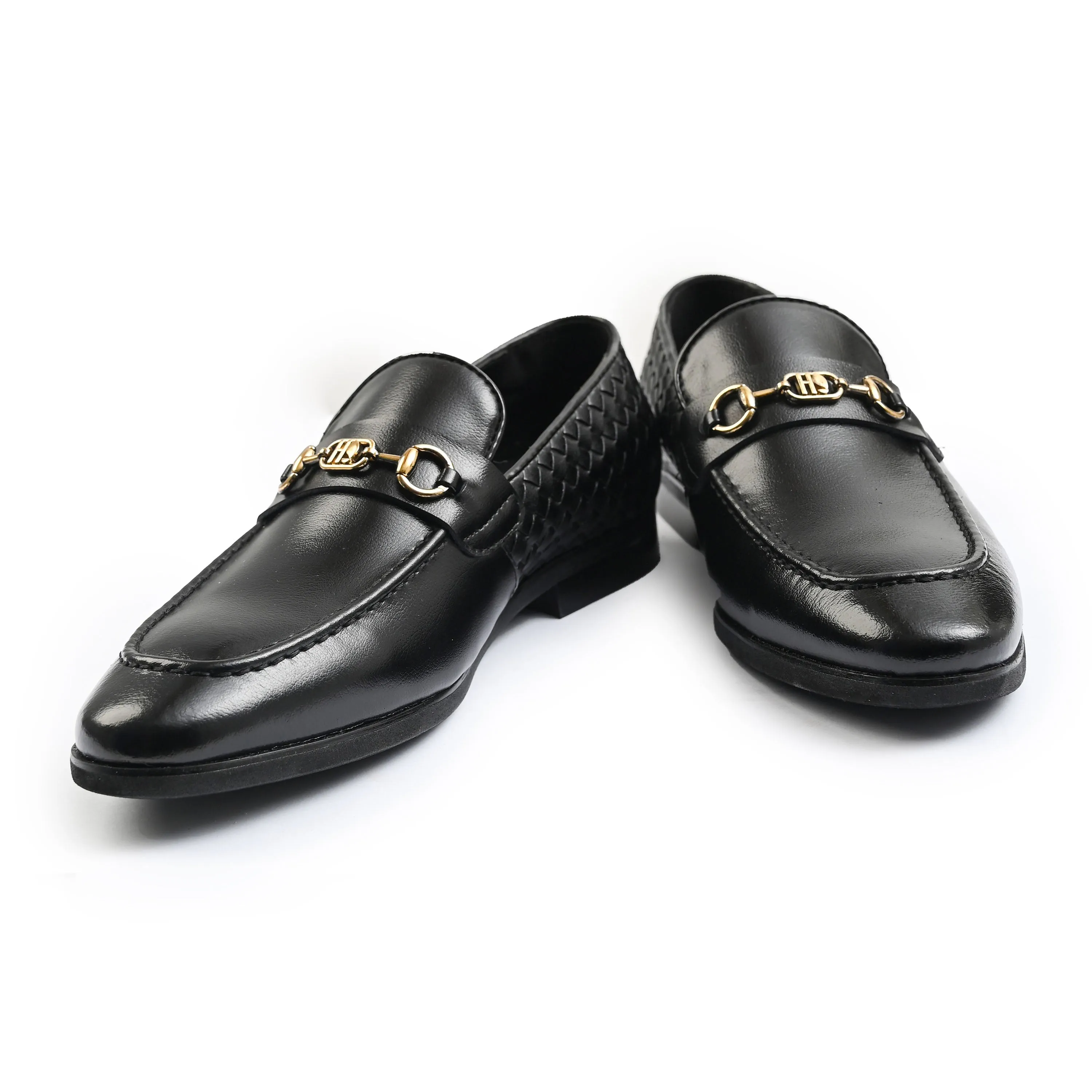 BLACK MILT TEXTURED SHOES