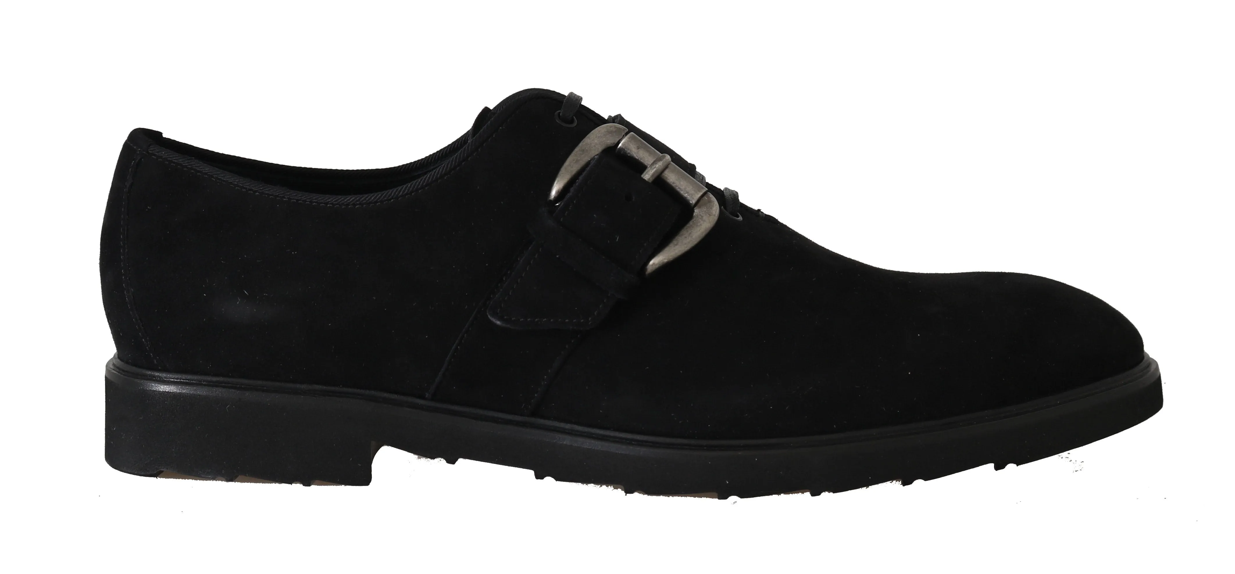 Black Suede Monkstrap Dress Formal Shoes