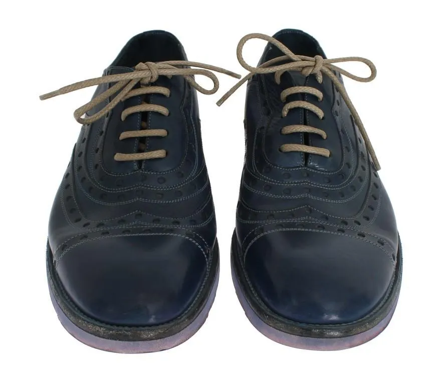 Blue Leather Formal Shoes