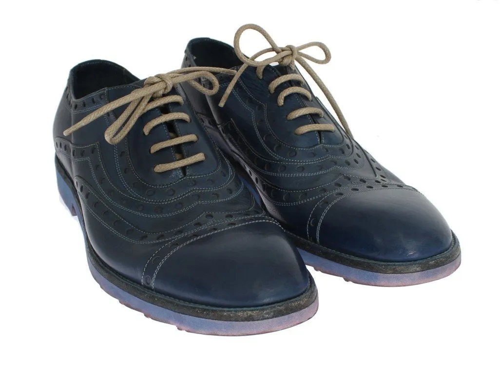 Blue Leather Formal Shoes