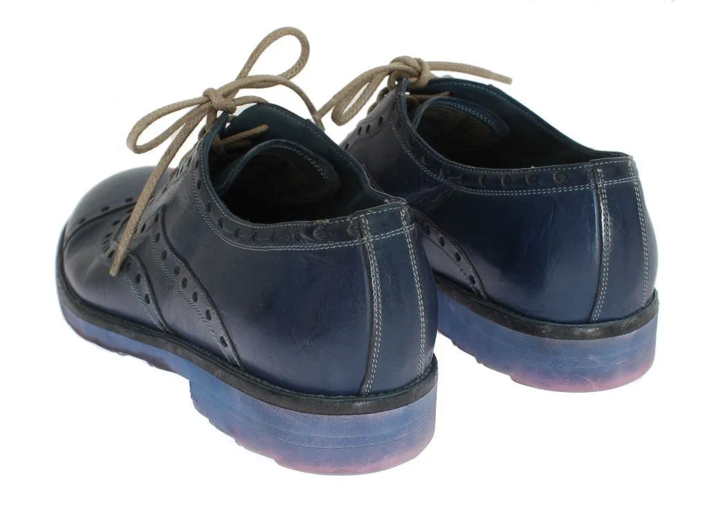 Blue Leather Formal Shoes