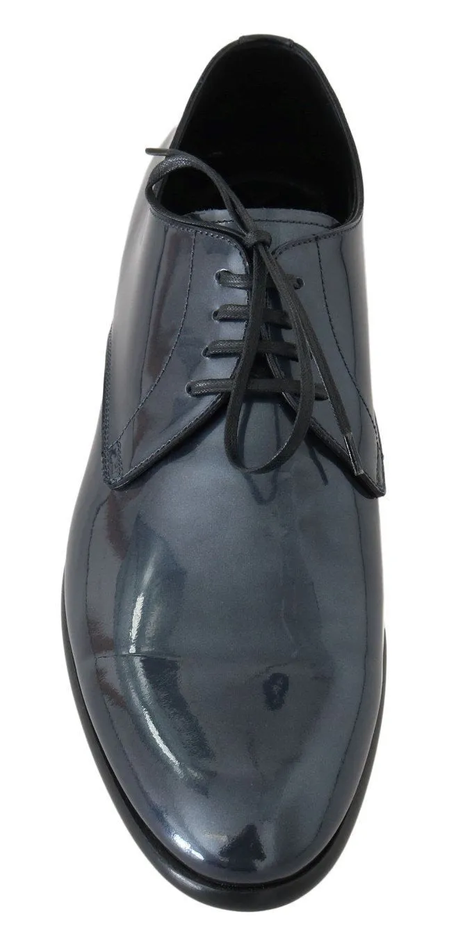 Blue Patent Leather Formal Shoes