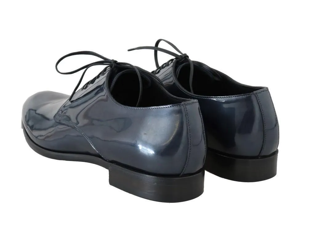 Blue Patent Leather Formal Shoes