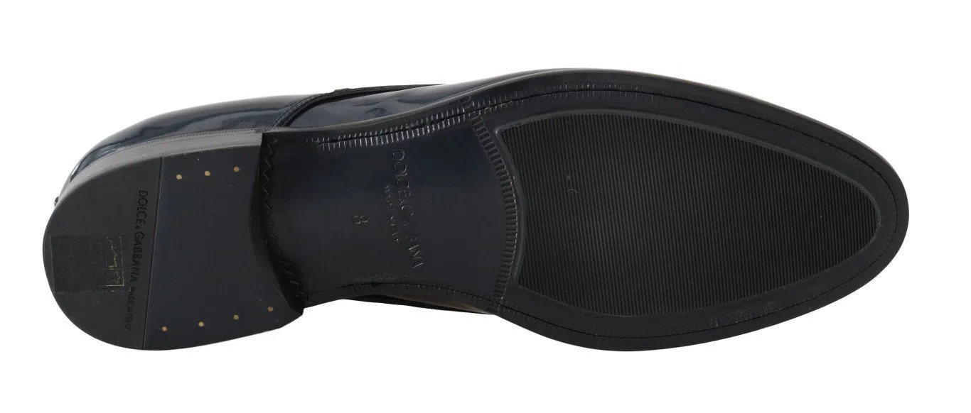 Blue Patent Leather Formal Shoes