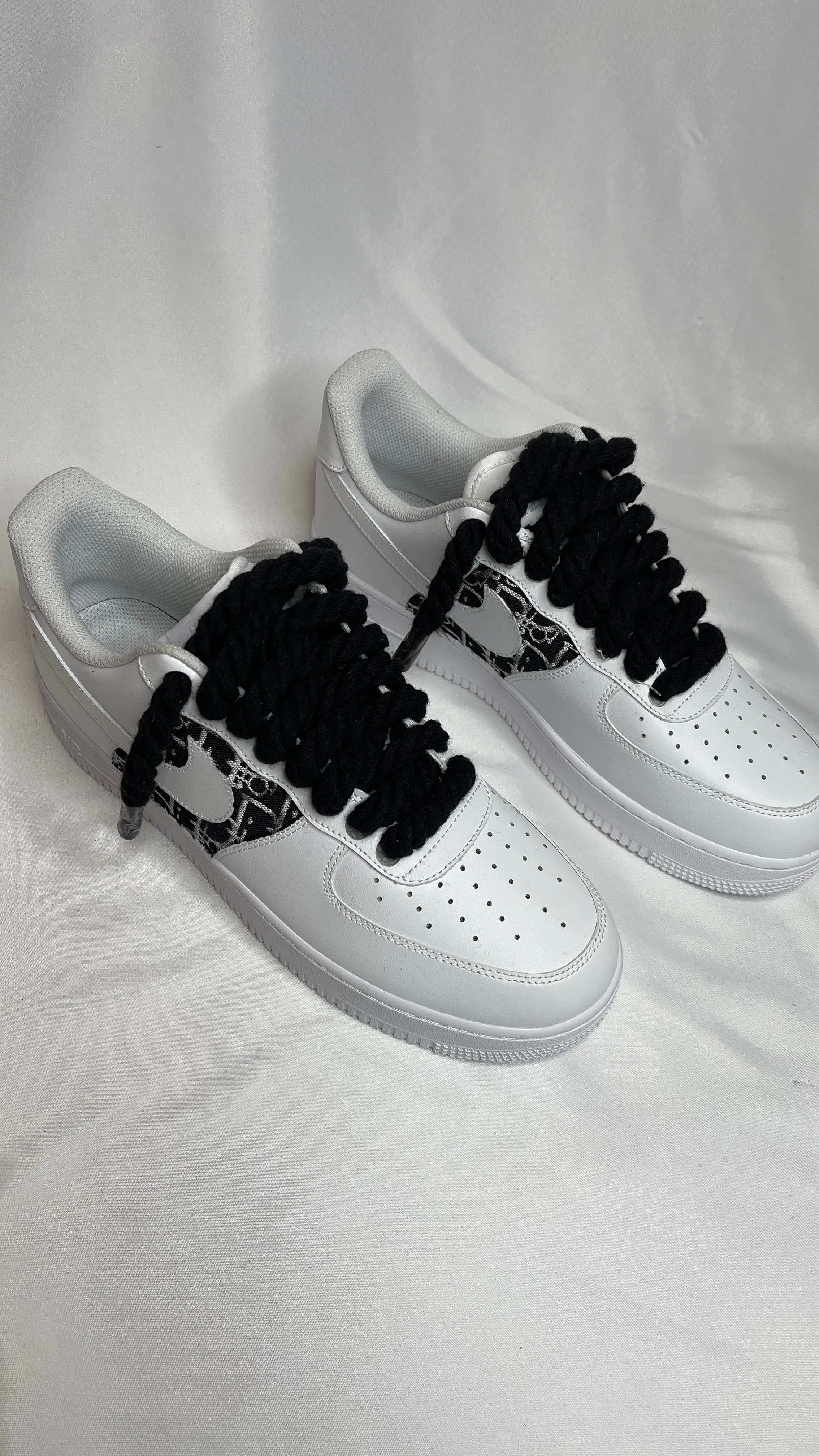 blue rope X black Dior rope airforce 1s
