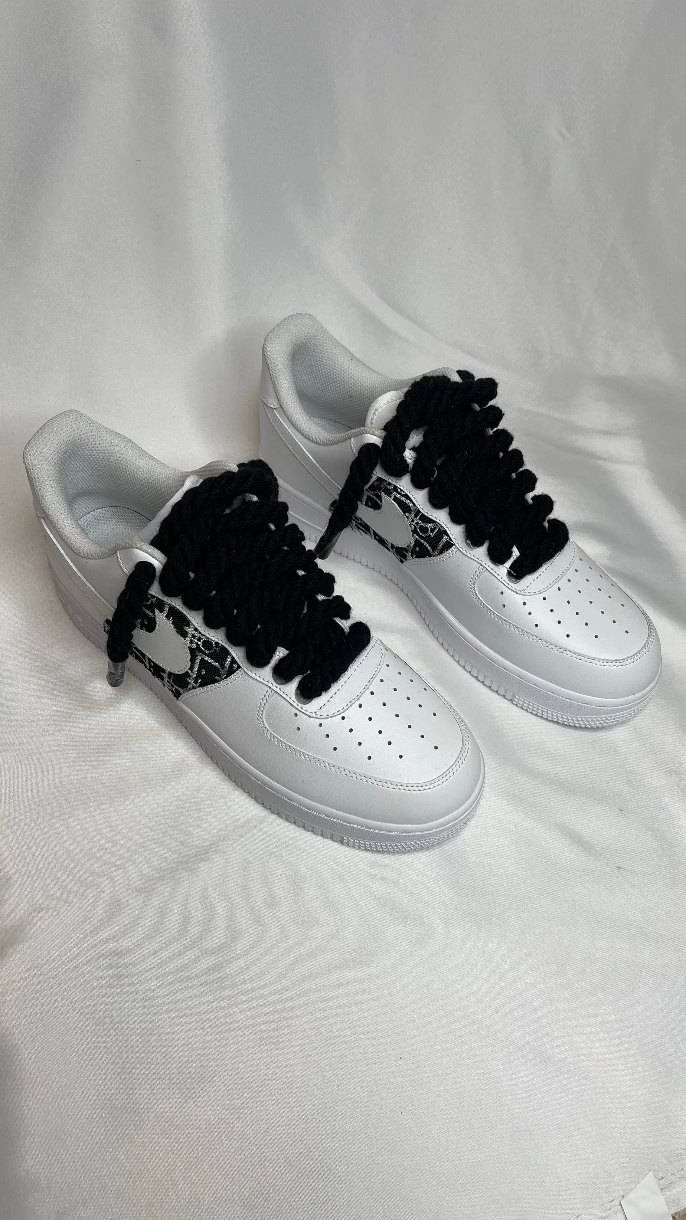 blue rope X black Dior rope airforce 1s