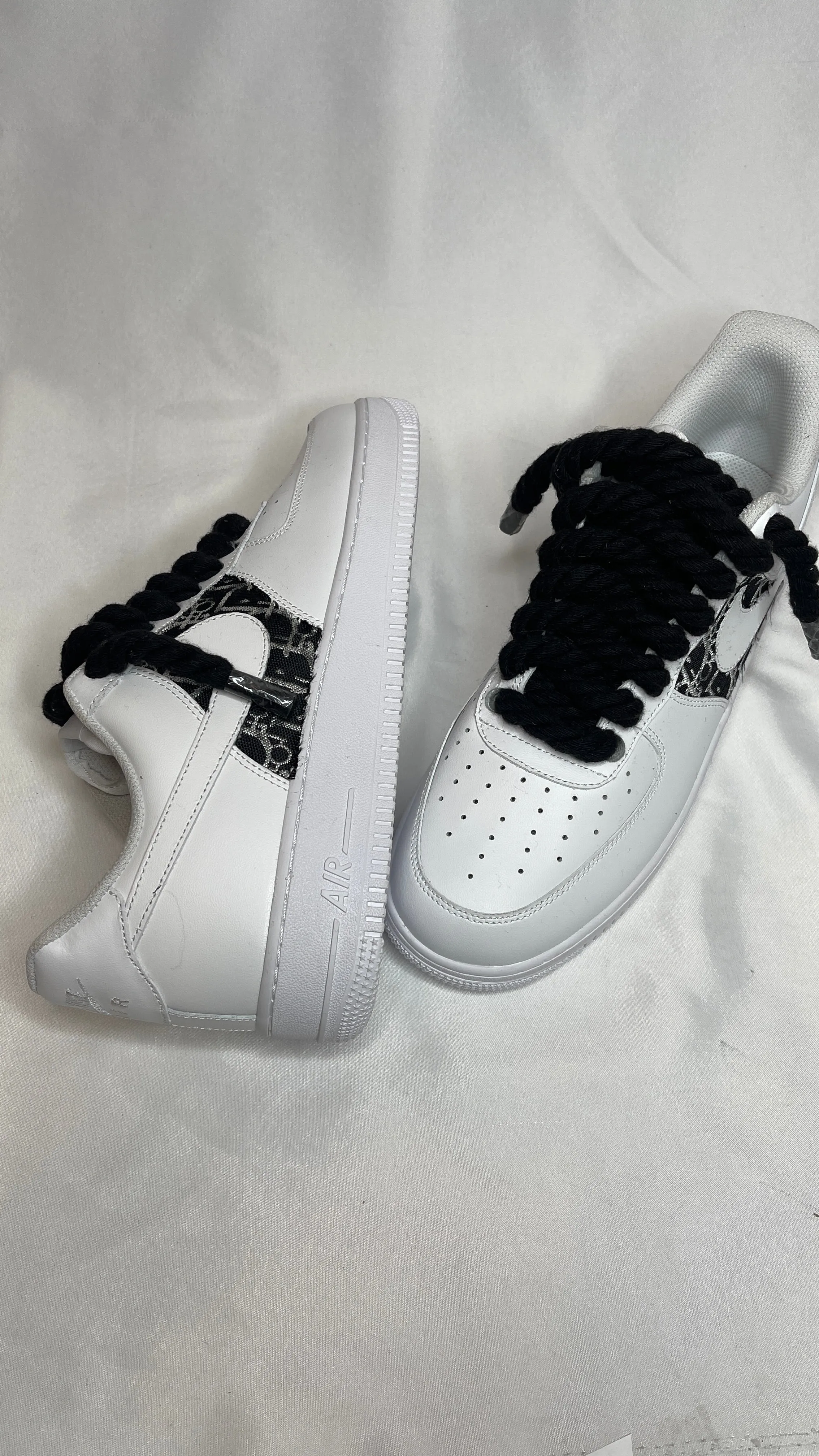 blue rope X black Dior rope airforce 1s