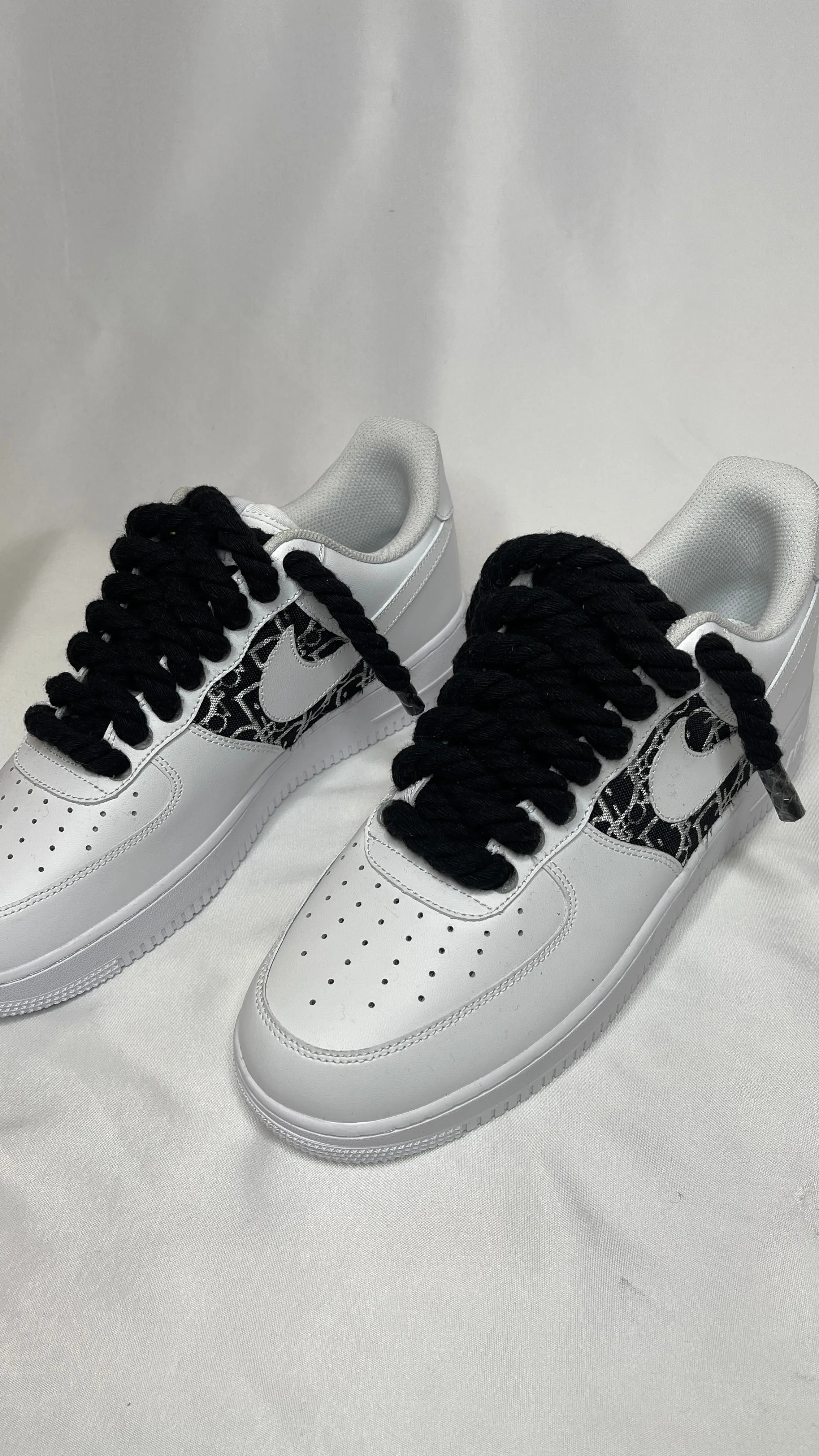 blue rope X black Dior rope airforce 1s