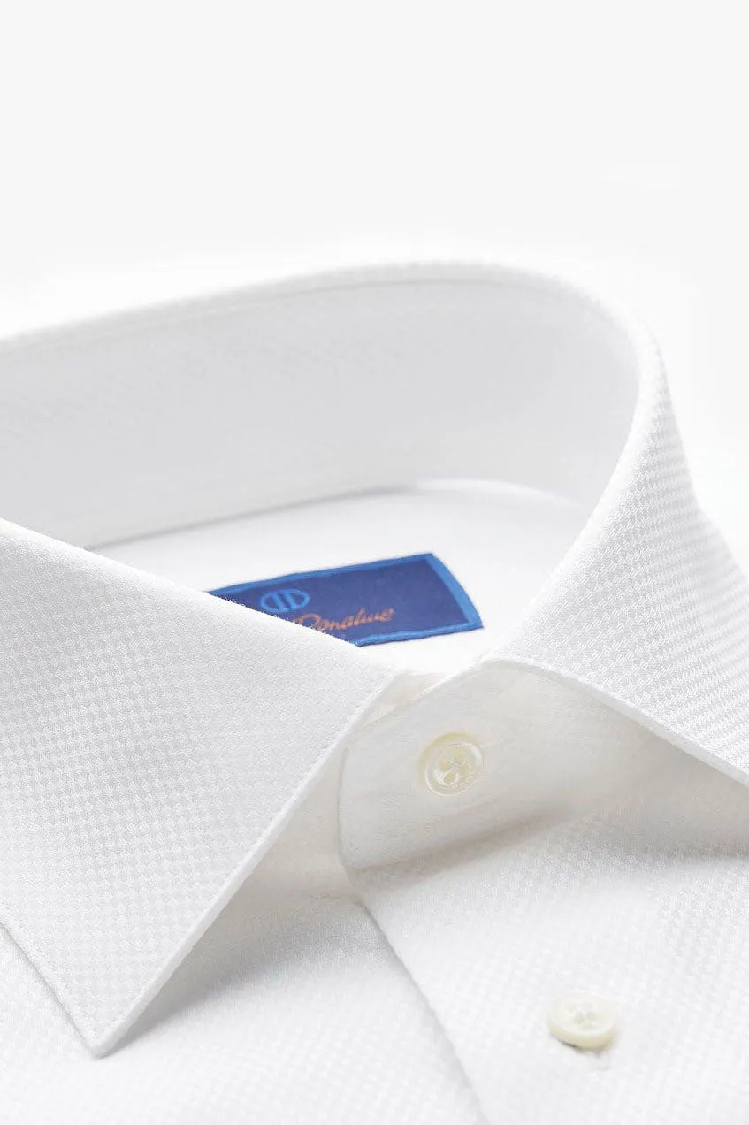 Boxed French Cuff White Tuxedo Shirt