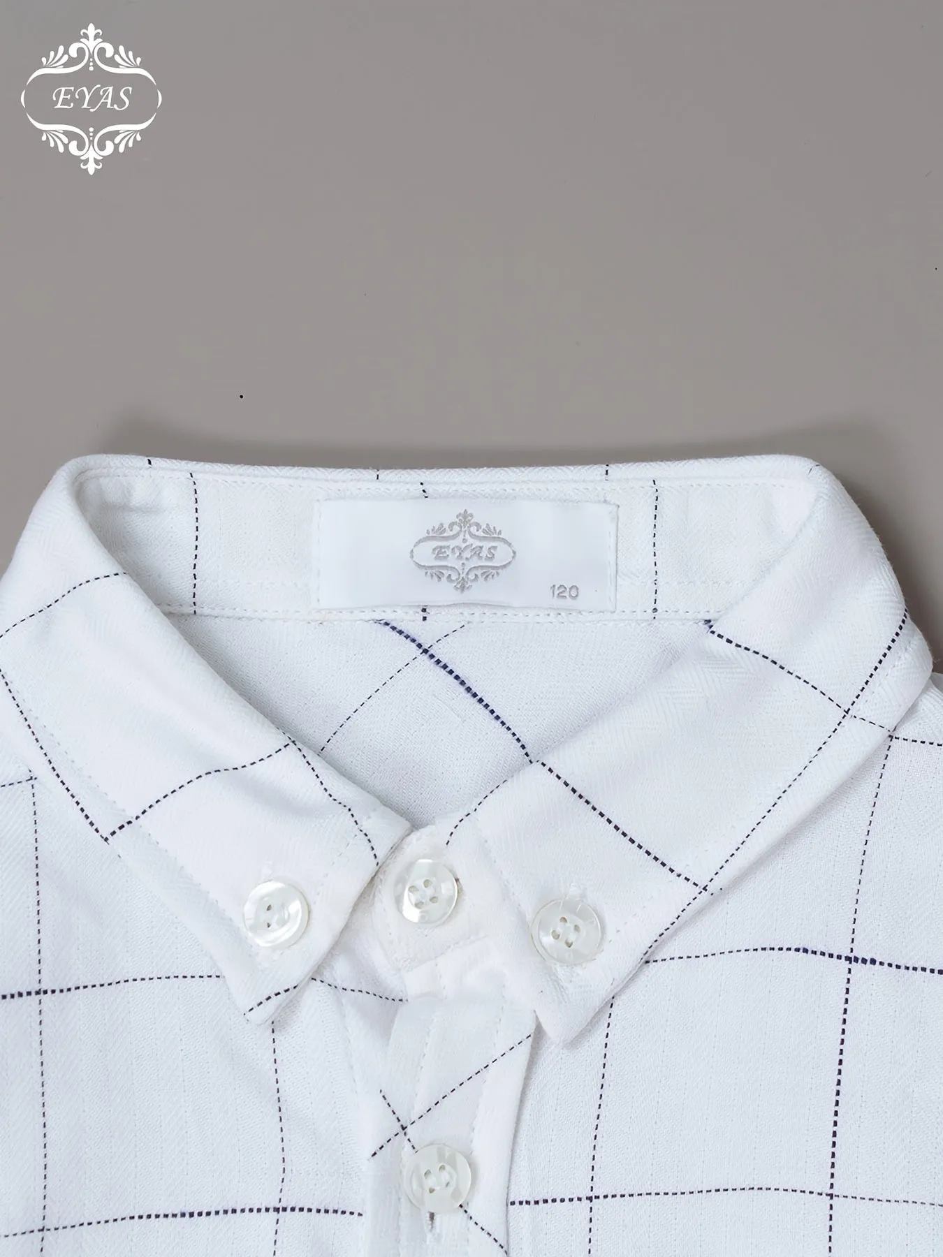 Boys' Casual Cotton Plaid Shirt with Pocket