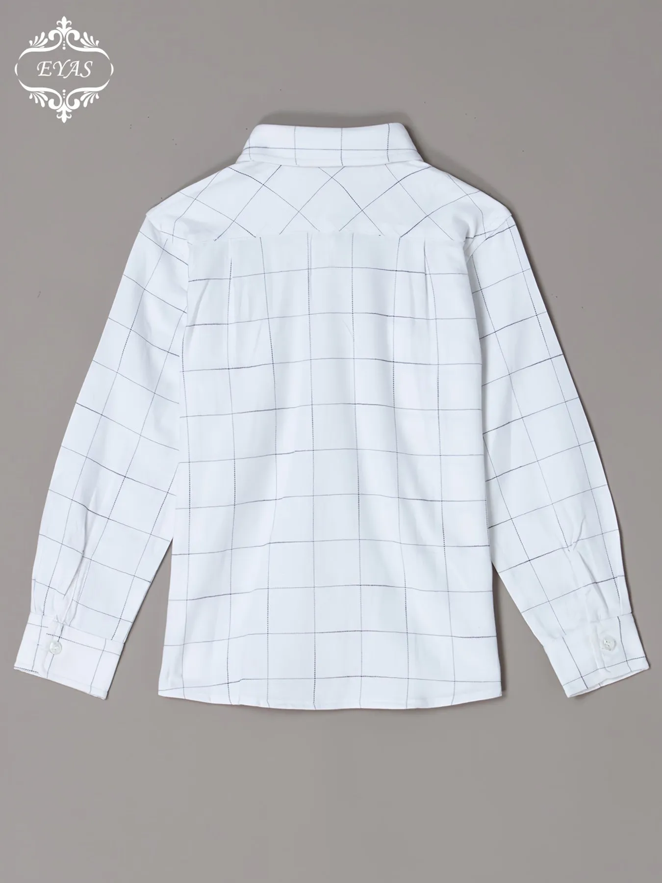 Boys' Casual Cotton Plaid Shirt with Pocket