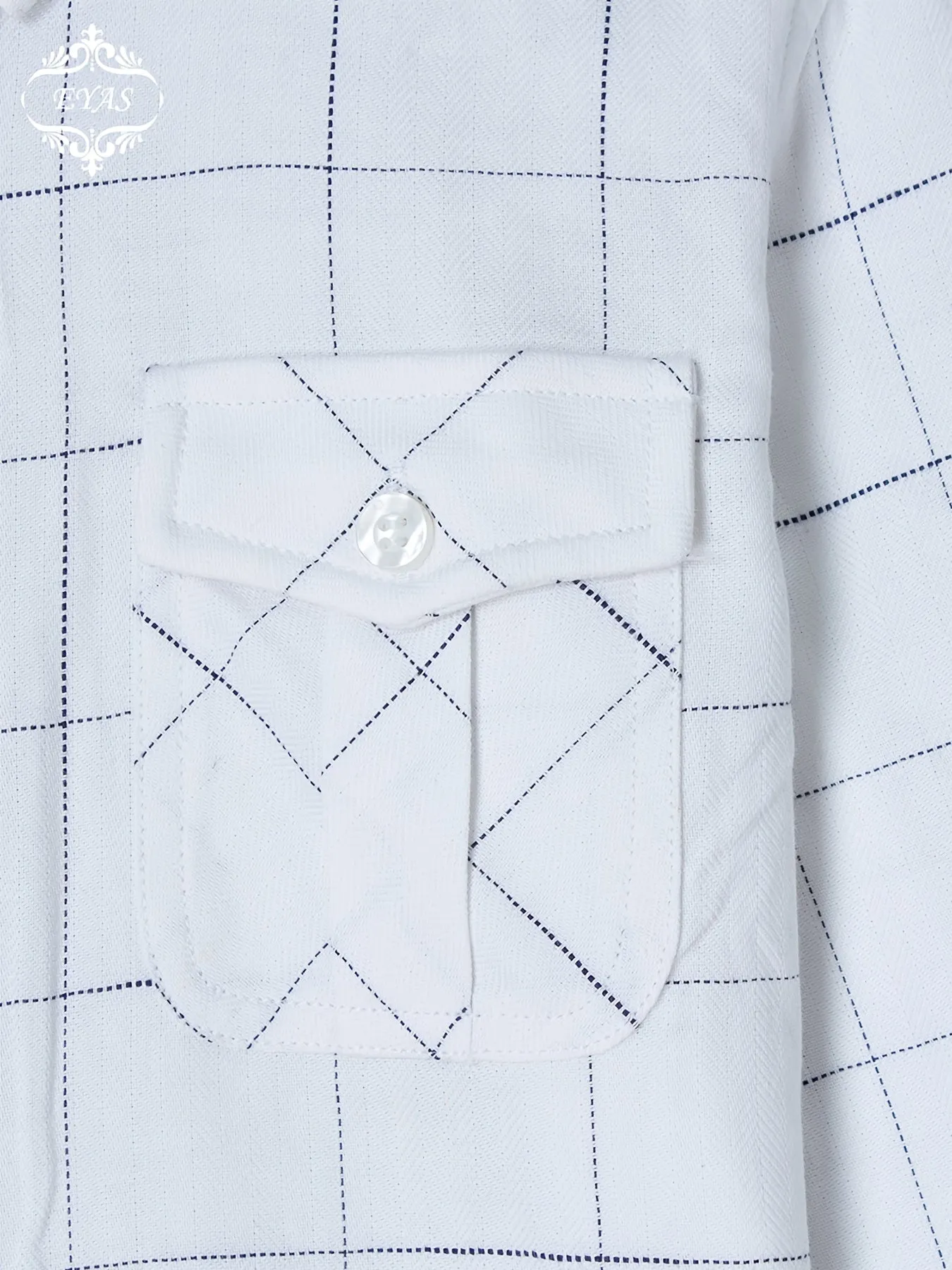 Boys' Casual Cotton Plaid Shirt with Pocket