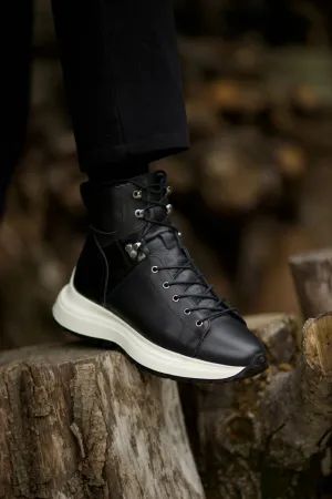 Brabion Marco Leather Black Boots
