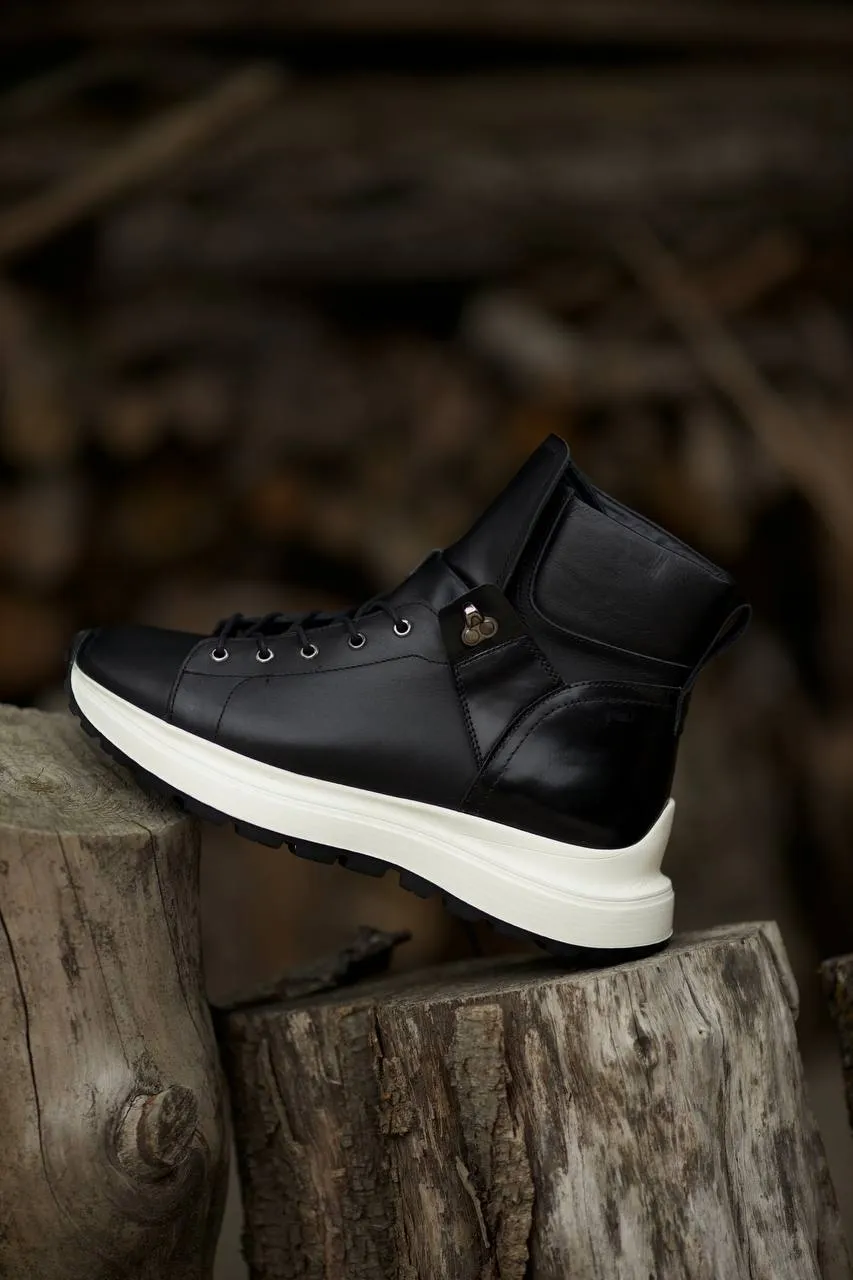 Brabion Marco Leather Black Boots