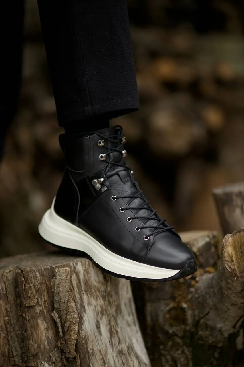 Brabion Marco Leather Black Boots