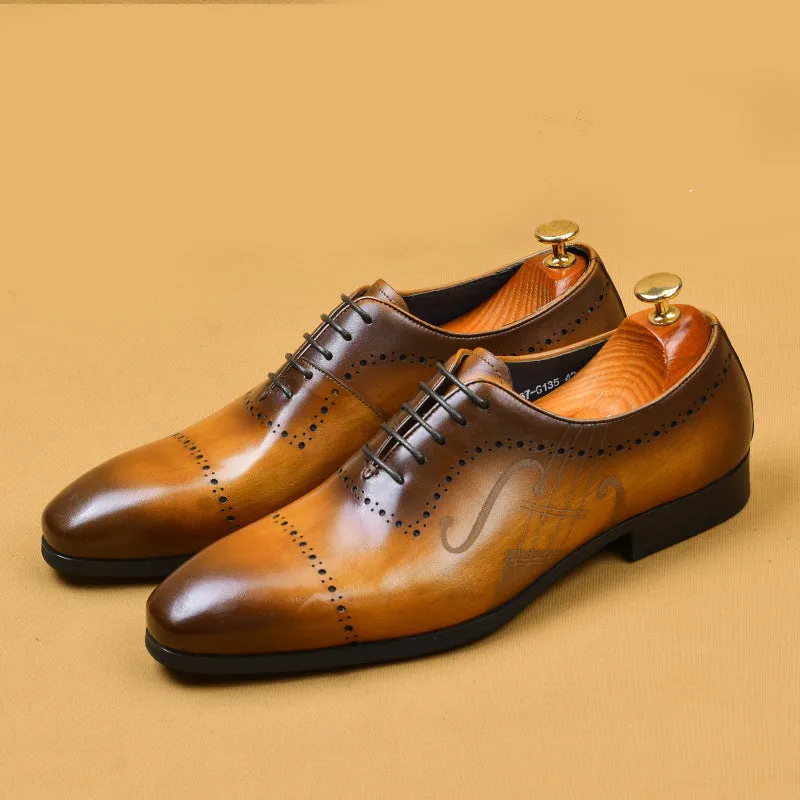British Brock Business Dress Casual Men'S Shoes Leather Oxford Shoes
