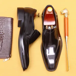 British Business Dress Leather Shoes Men's Wedding Groom's Shoes Genuine Leather Pointed Oxford Shoes Handmade Men's Shoes23666