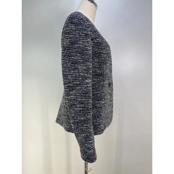 Brooks Brothers Stripe Knit Blazer Navy Blue