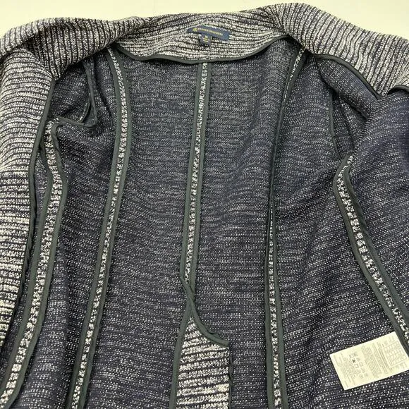 Brooks Brothers Stripe Knit Blazer Navy Blue