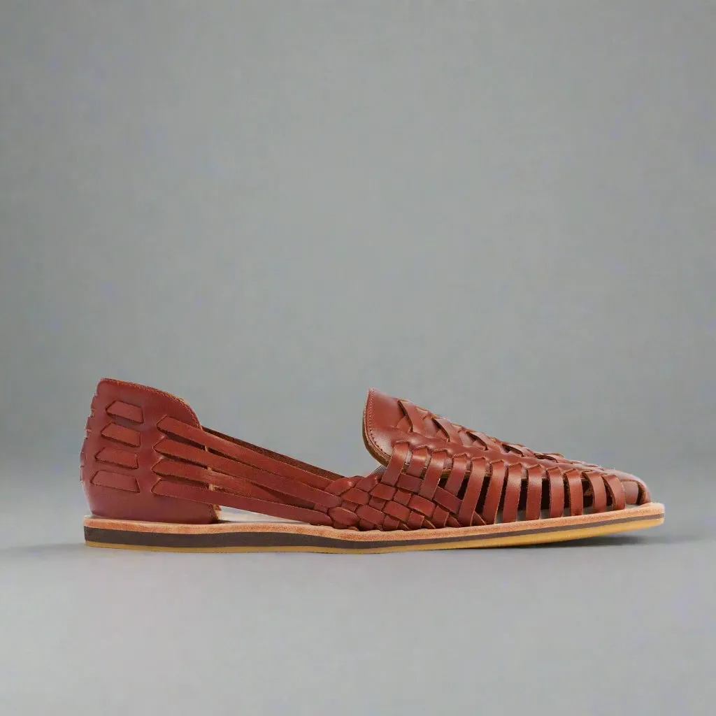 Brown Braided Leather Sandal Loafers - Loafers Shoes