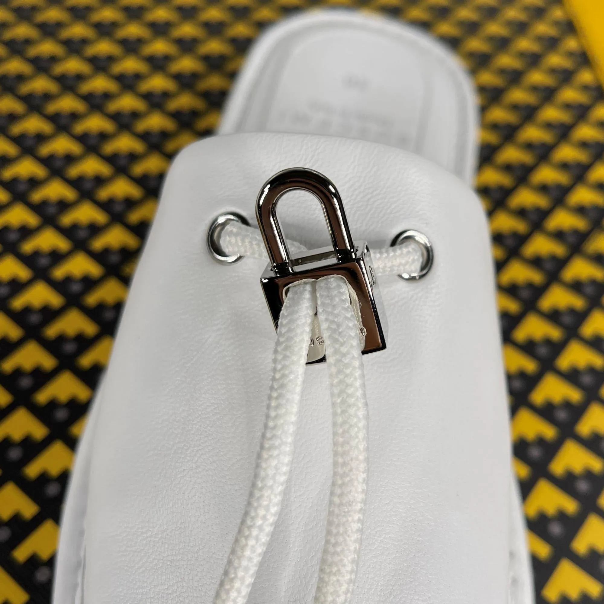 Buscemi Greenwich White Leather Slippers