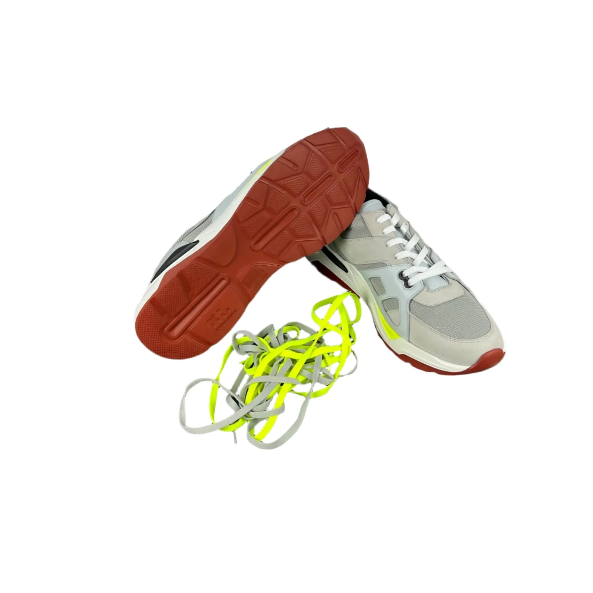 Buscemi Men's B Runner Grey Leather Sneakers SAMPLE