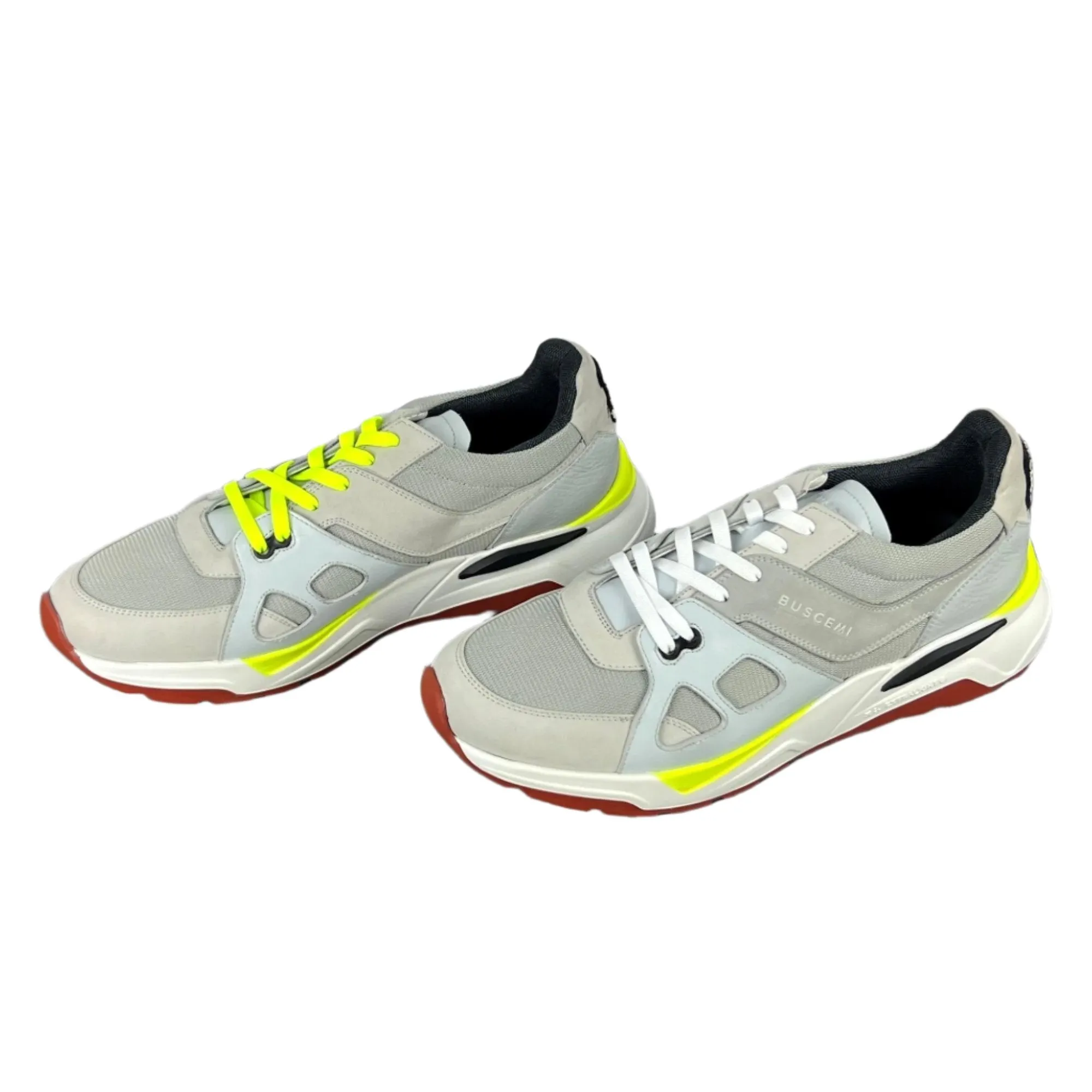 Buscemi Men's B Runner Grey Leather Sneakers SAMPLE