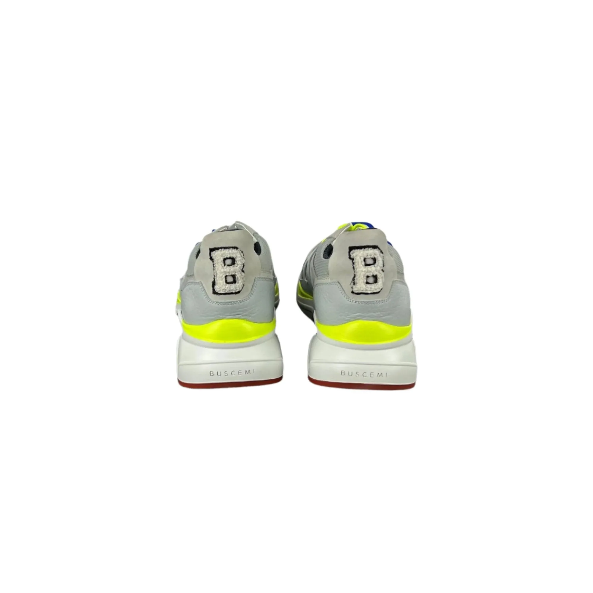 Buscemi Men's B Runner Grey Leather Sneakers SAMPLE