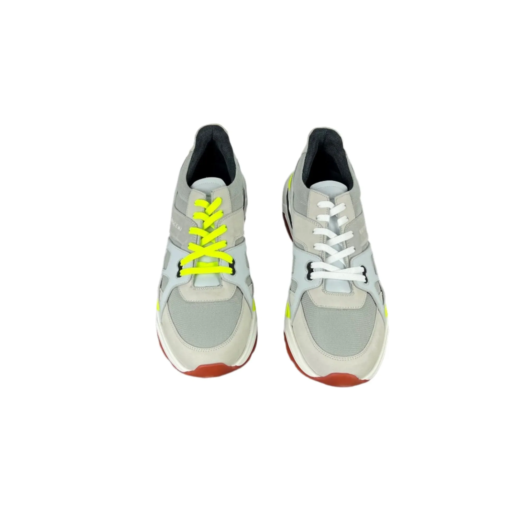 Buscemi Men's B Runner Grey Leather Sneakers SAMPLE