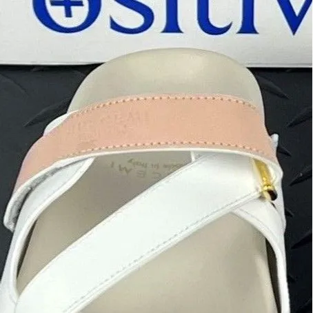 Buscemi Women's Sandal Strap White Trio Leather Sandals