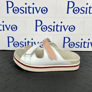Buscemi Women's Sandal Strap White Trio Leather Sandals