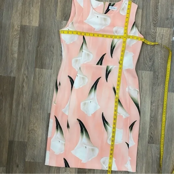 CALVIN KLEIN Calla Lily Print Sleeveless Ponte Knit Dress Womens size 14
