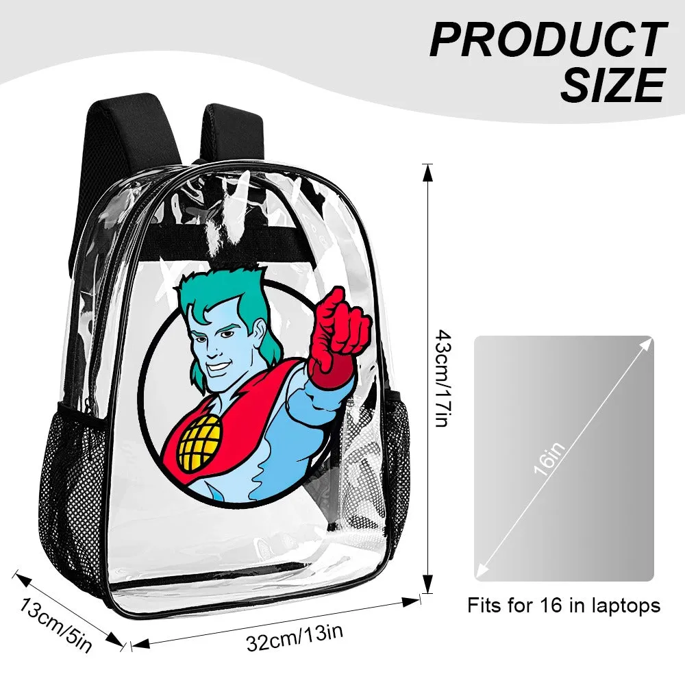 Captain Planet Transparent Backpack 17 Inch