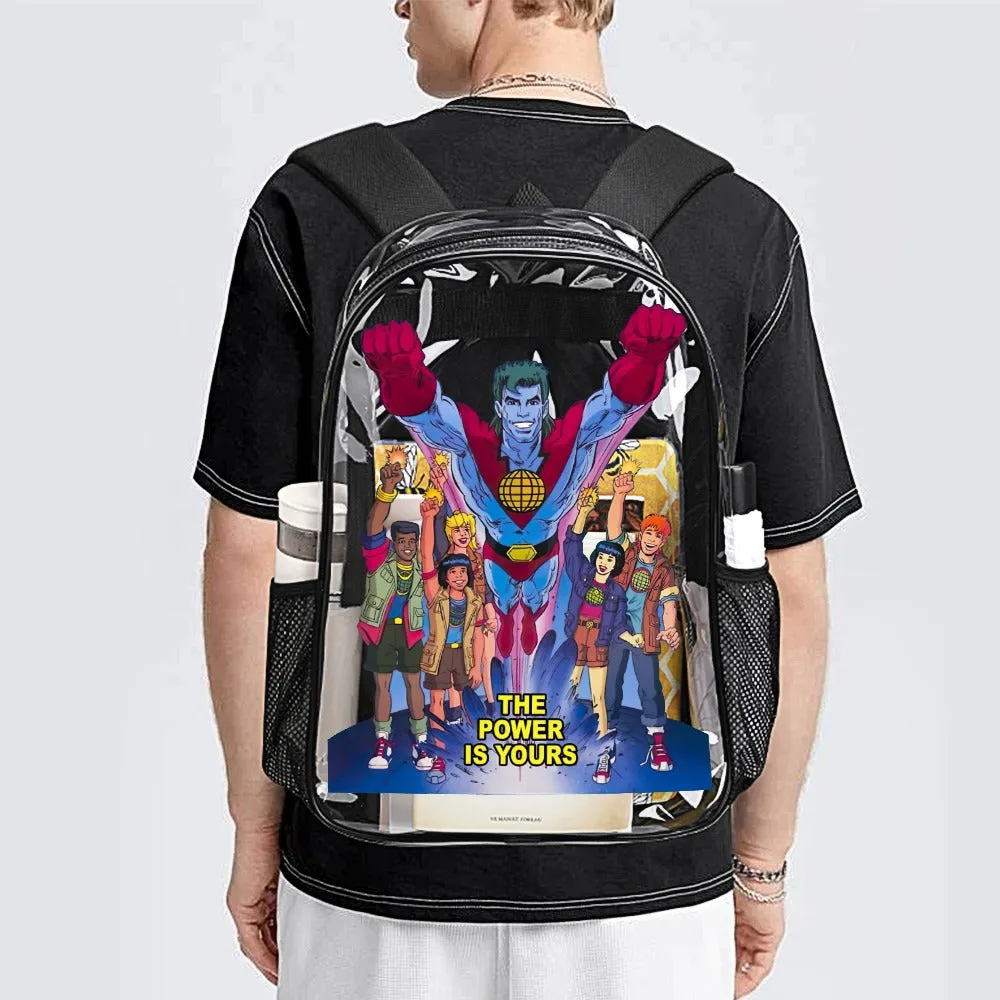 Captain Planet Transparent Backpack 17 Inch