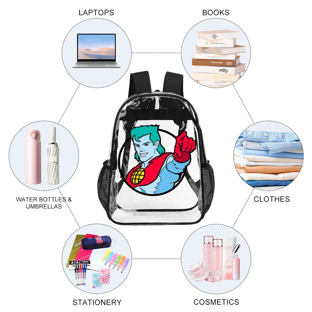 Captain Planet Transparent Backpack 17 Inch
