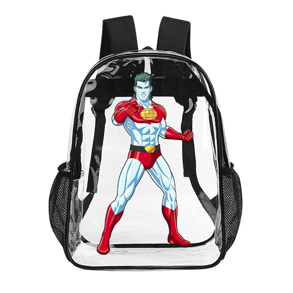 Captain Planet Transparent Backpack 17 Inch