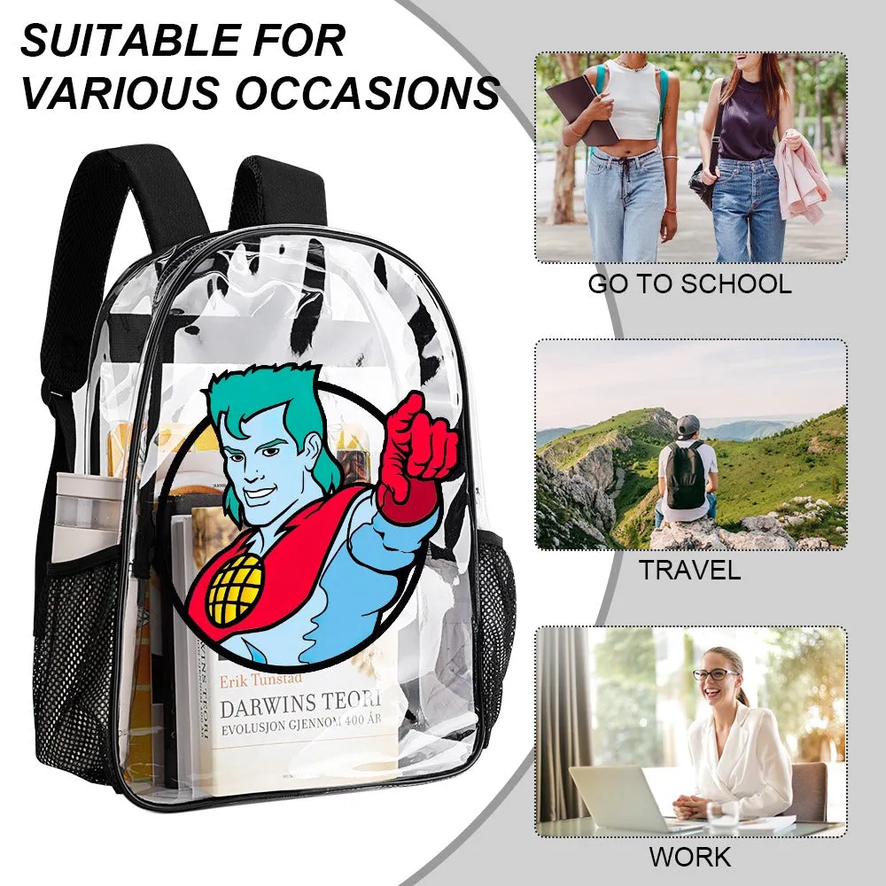 Captain Planet Transparent Backpack 17 Inch