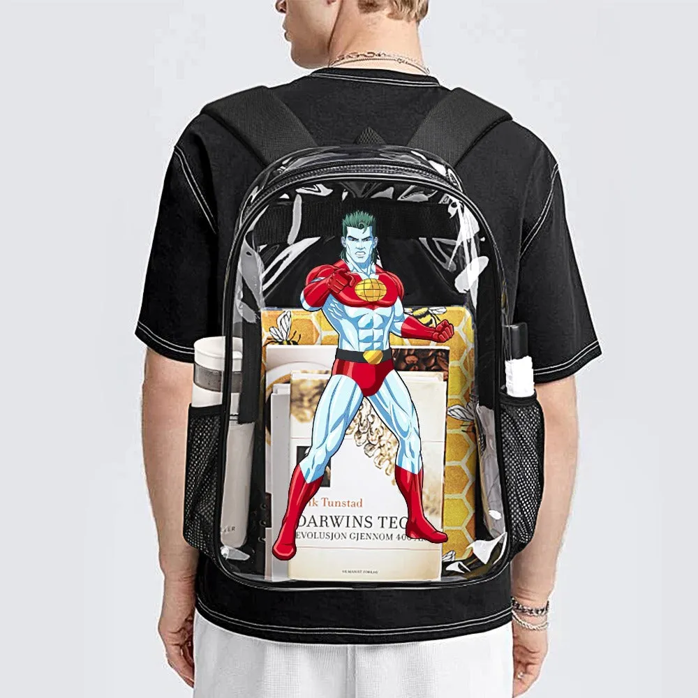 Captain Planet Transparent Backpack 17 Inch