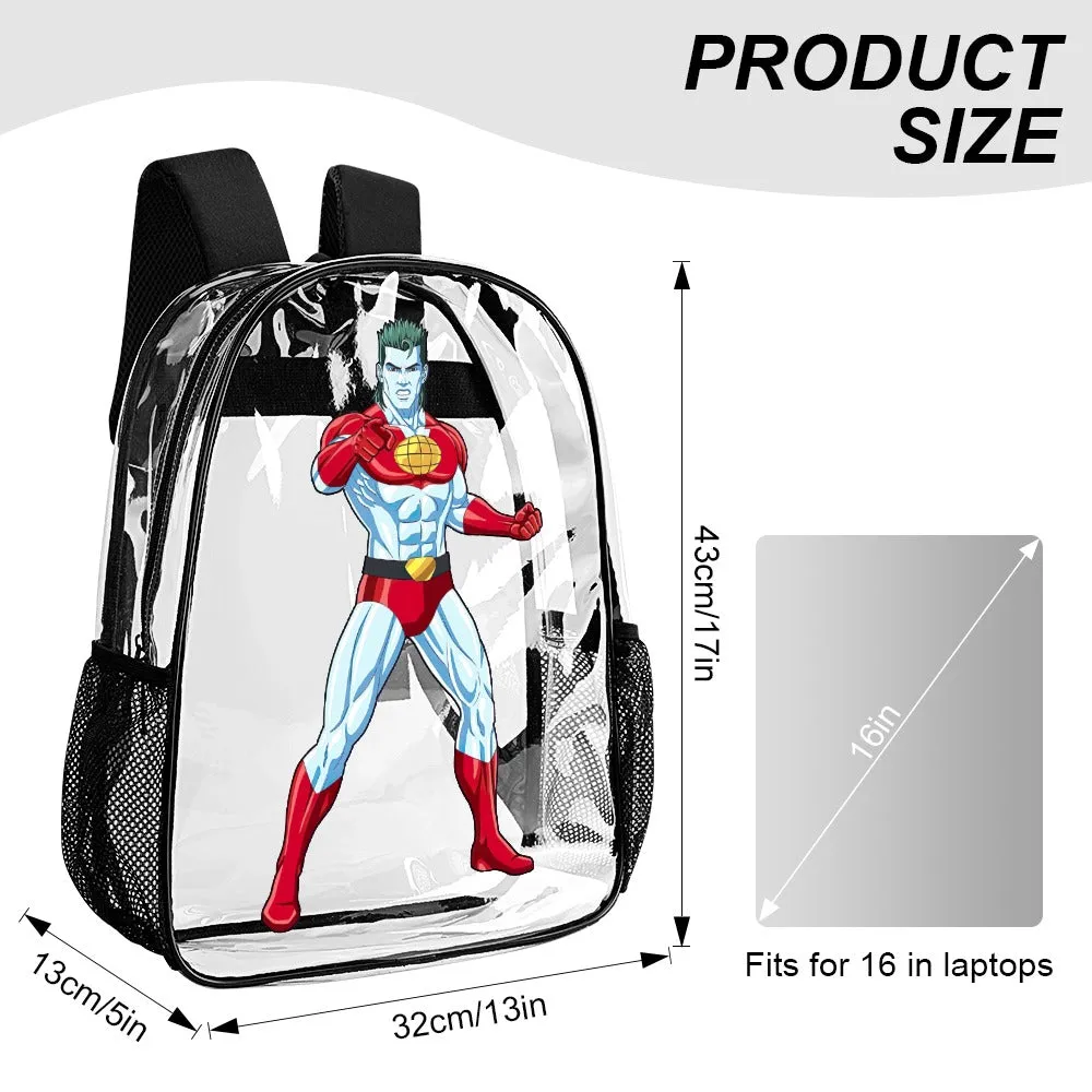 Captain Planet Transparent Backpack 17 Inch