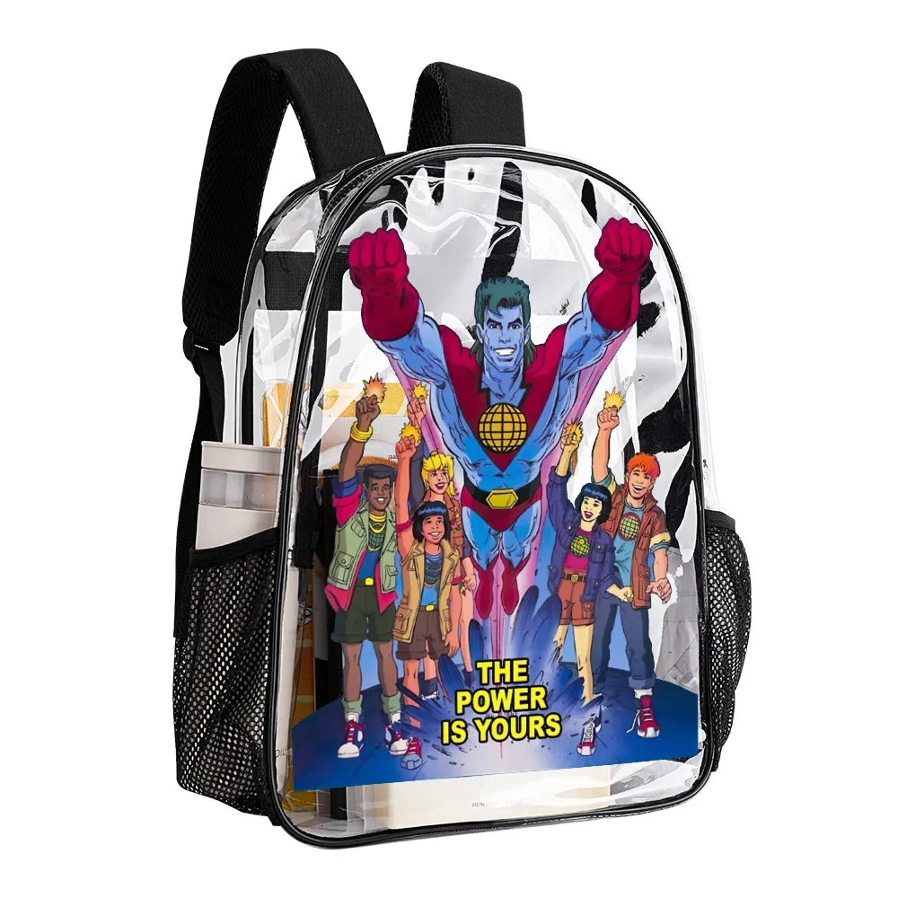 Captain Planet Transparent Backpack 17 Inch