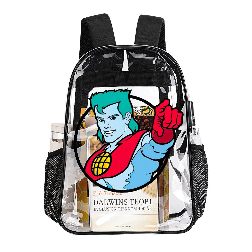 Captain Planet Transparent Backpack 17 Inch