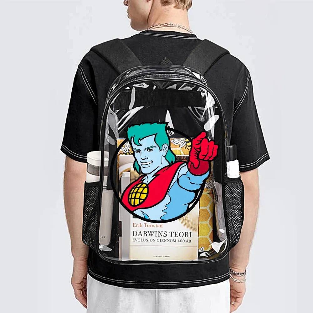 Captain Planet Transparent Backpack 17 Inch
