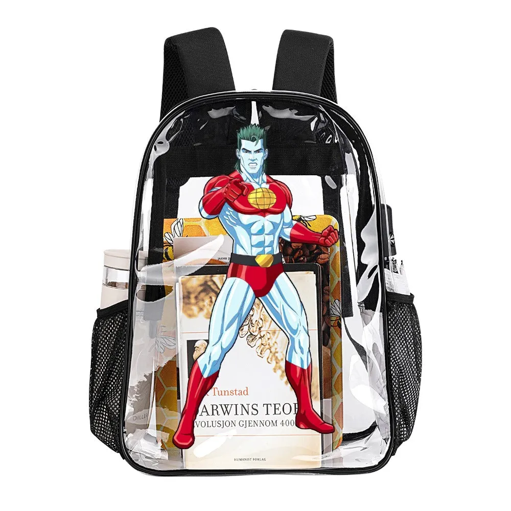 Captain Planet Transparent Backpack 17 Inch
