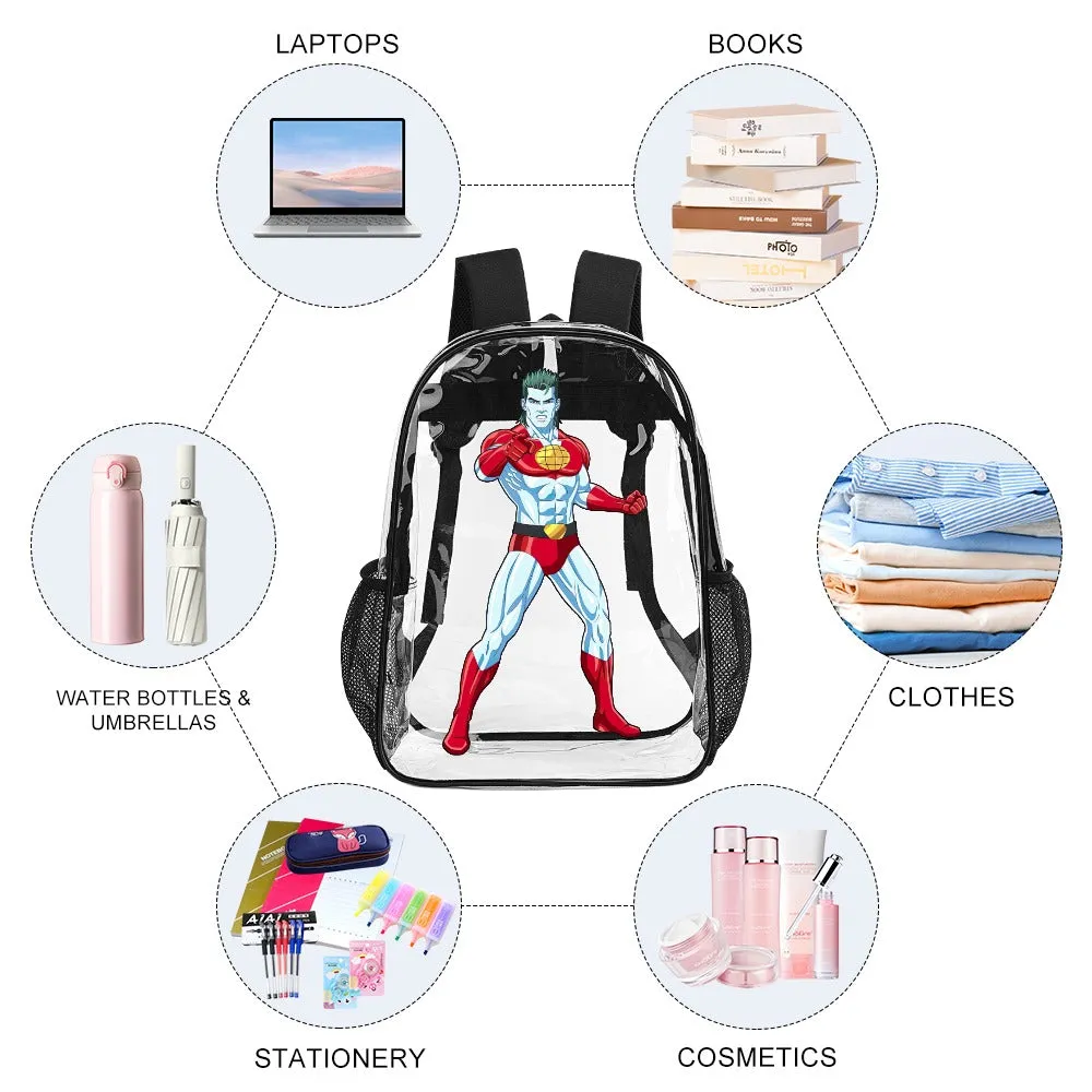 Captain Planet Transparent Backpack 17 Inch