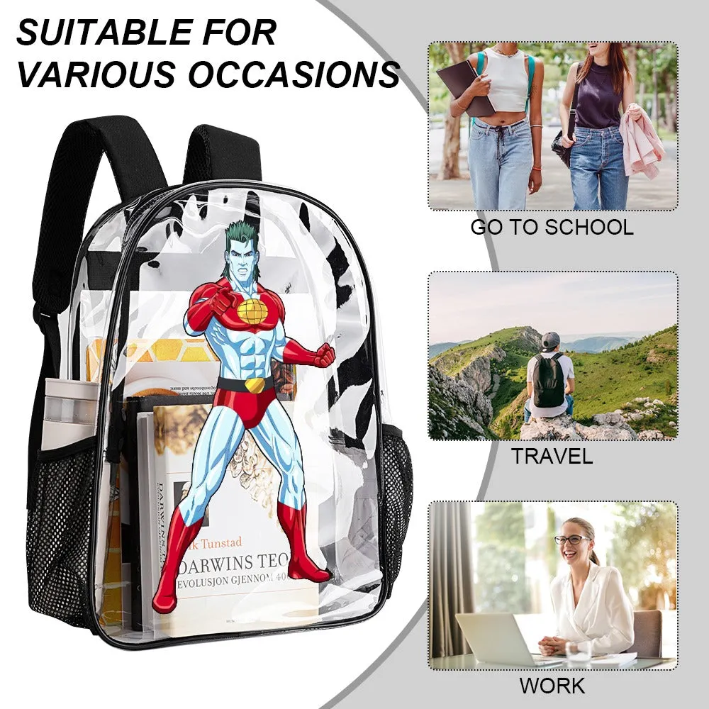 Captain Planet Transparent Backpack 17 Inch