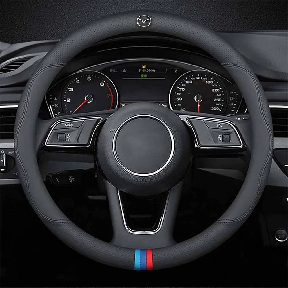 Car Steering Wheel Cover 2024 Update Version, Custom Fit For Your Cars, Premium Leather Car Steering Wheel Cover with Logo, Car Accessories MA18991