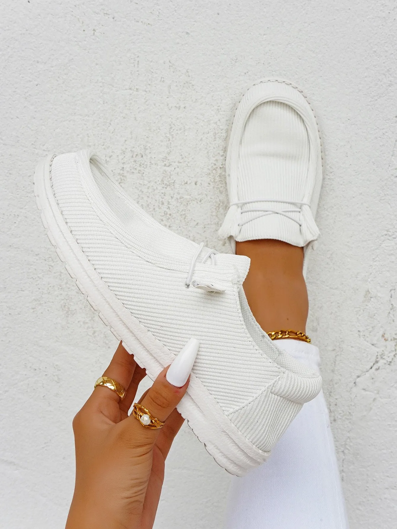 Casual Light Lace Up Flats Canvas Shoes