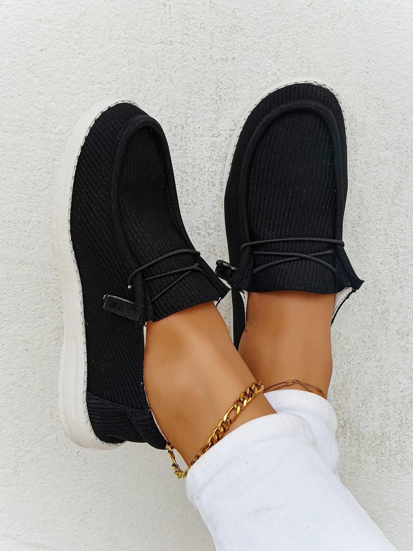 Casual Light Lace Up Flats Canvas Shoes